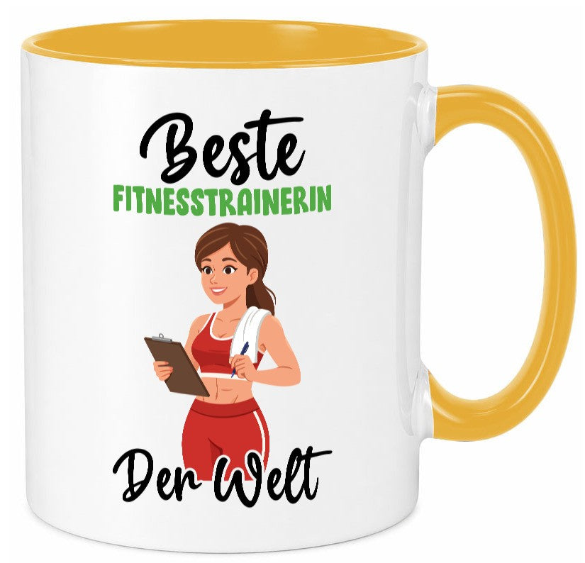 Beste Fitnesstrainerin | Trainerin Sport v2 lustiger Spruch Geschenk Humor Tasse