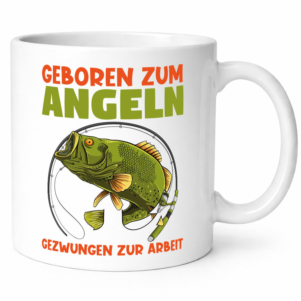 Geboren zum Angeln | Angler Tasse Fischer Spruch Humor Geschenkidee