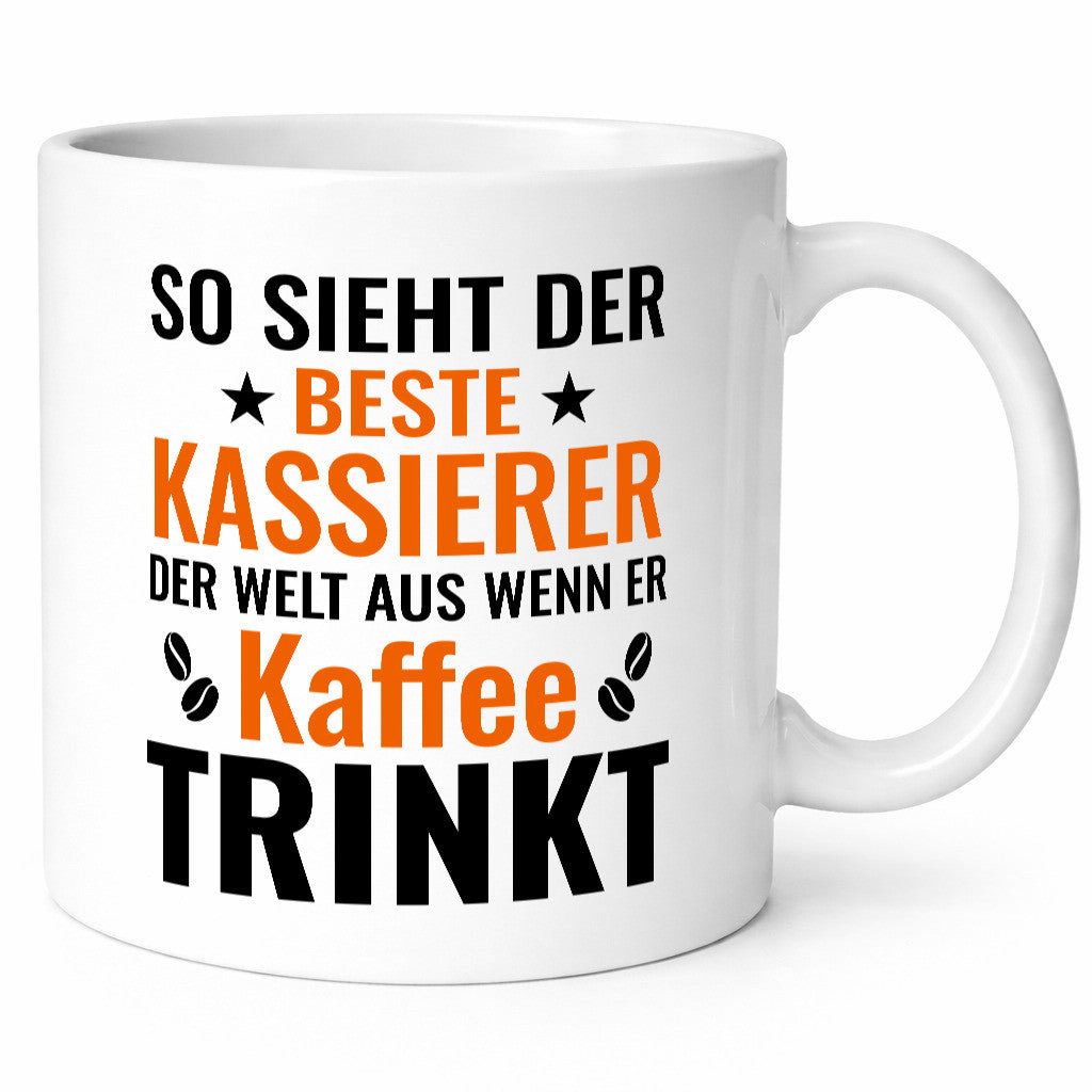 Kaffee trinkt: Kassierer lustiger Spruch Geschenk Humor Geschenkidee Tasse