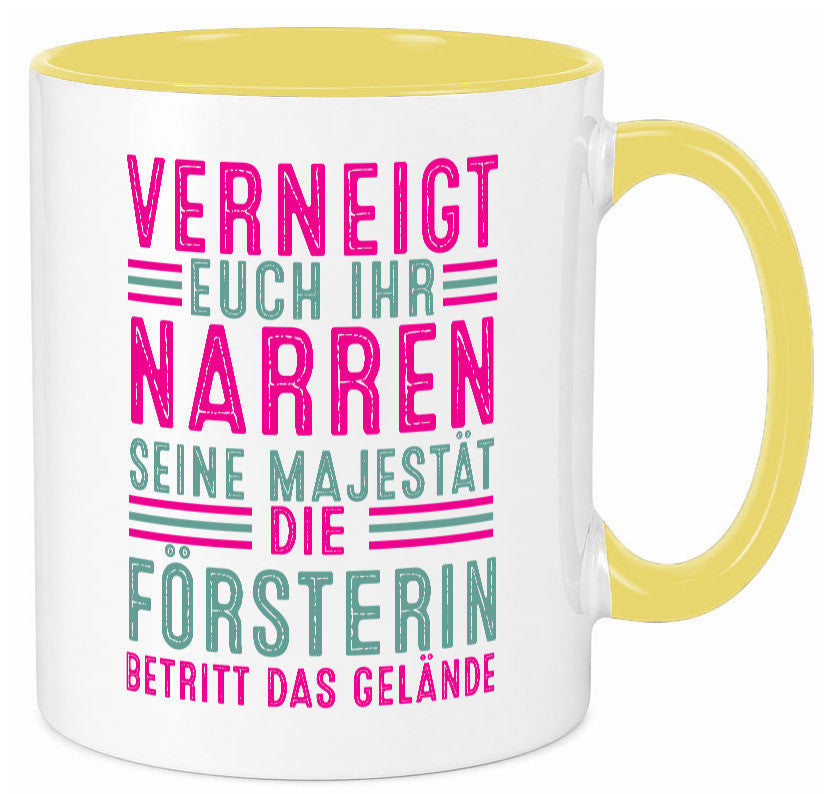 Verneigt euch: Försterin | Forst Arbeit v2 Geschenkidee Kollegen Büro Humor Tasse