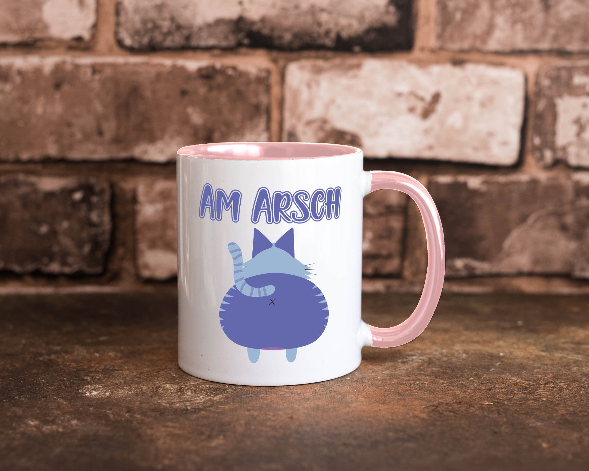 Am Arsch | Katzenmotiv Tasse Kollege Katzenbesitzer Geschenkidee Arbeit