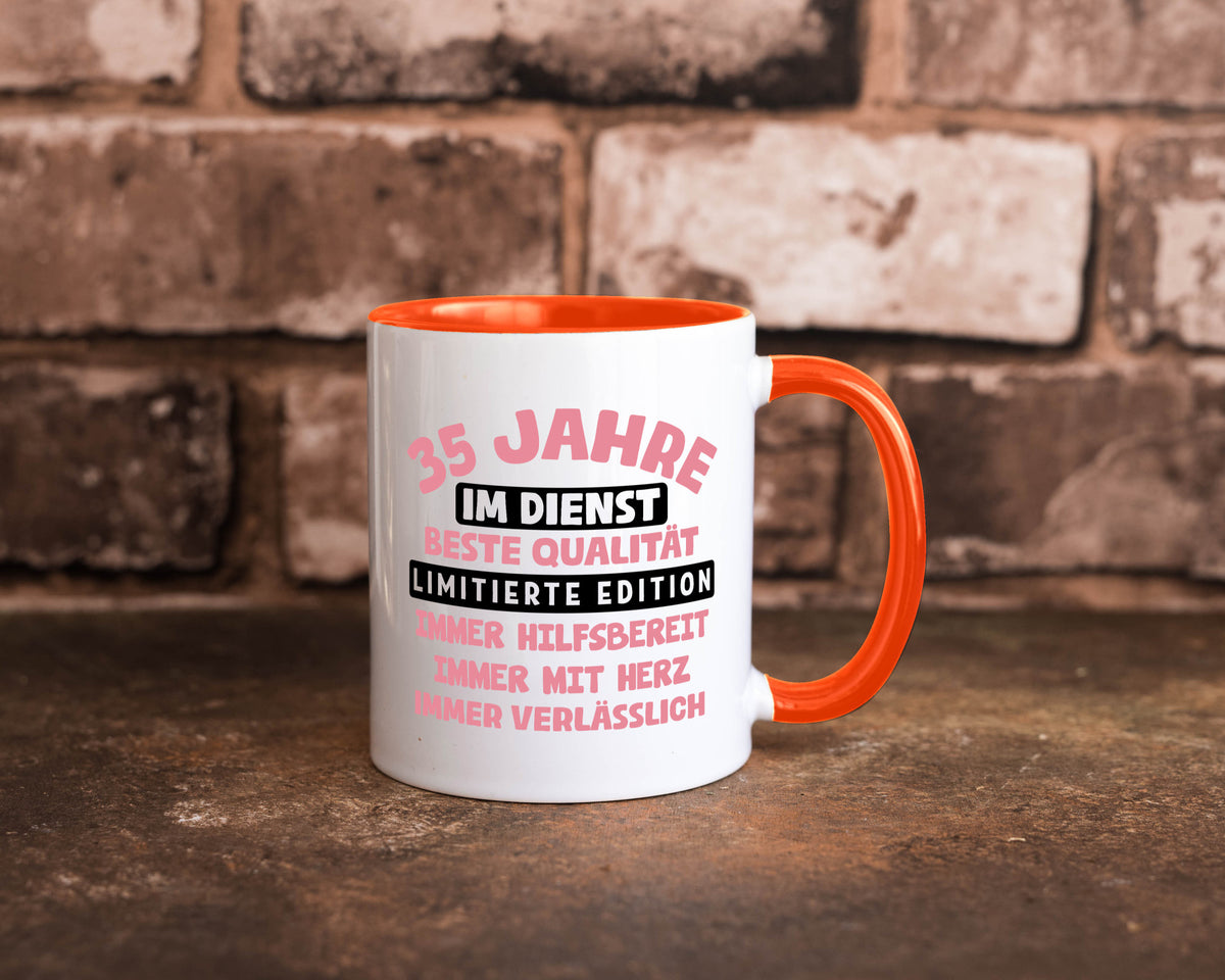 35 Jahre im Dienst | Jubiläum Arbeit v11 lustig Kollegen Büro Geschenk Tasse