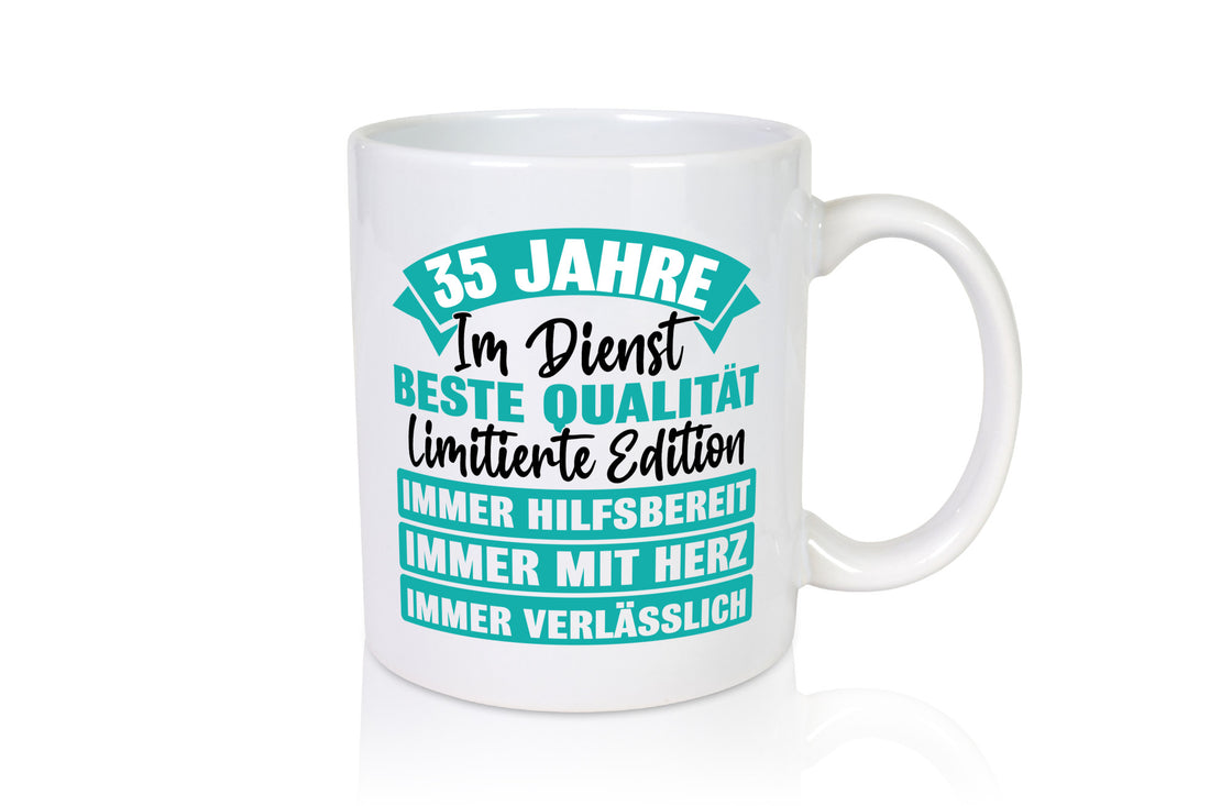 35 Jahre im Dienst | Jubiläum Arbeit lustiger Spruch Geschenk Kollegen Büro Tasse