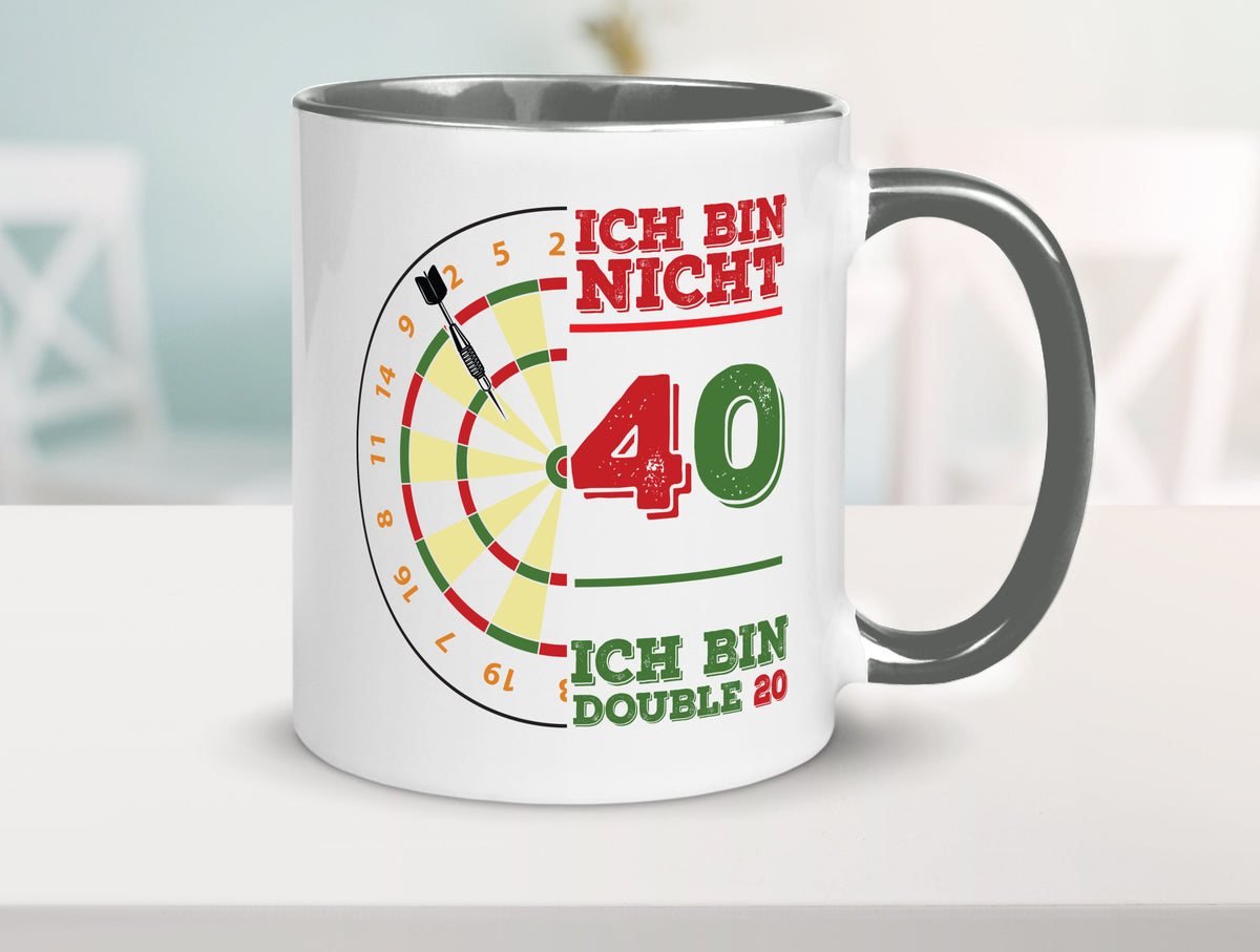 Ich bin nicht 40 double 80 | Dart spieler Geschenkidee Humor Tasse