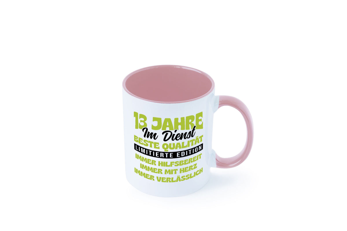 13 Jahre im Dienst | Jubiläum Arbeit v4 lustig Kollegen Büro Geschenk Tasse