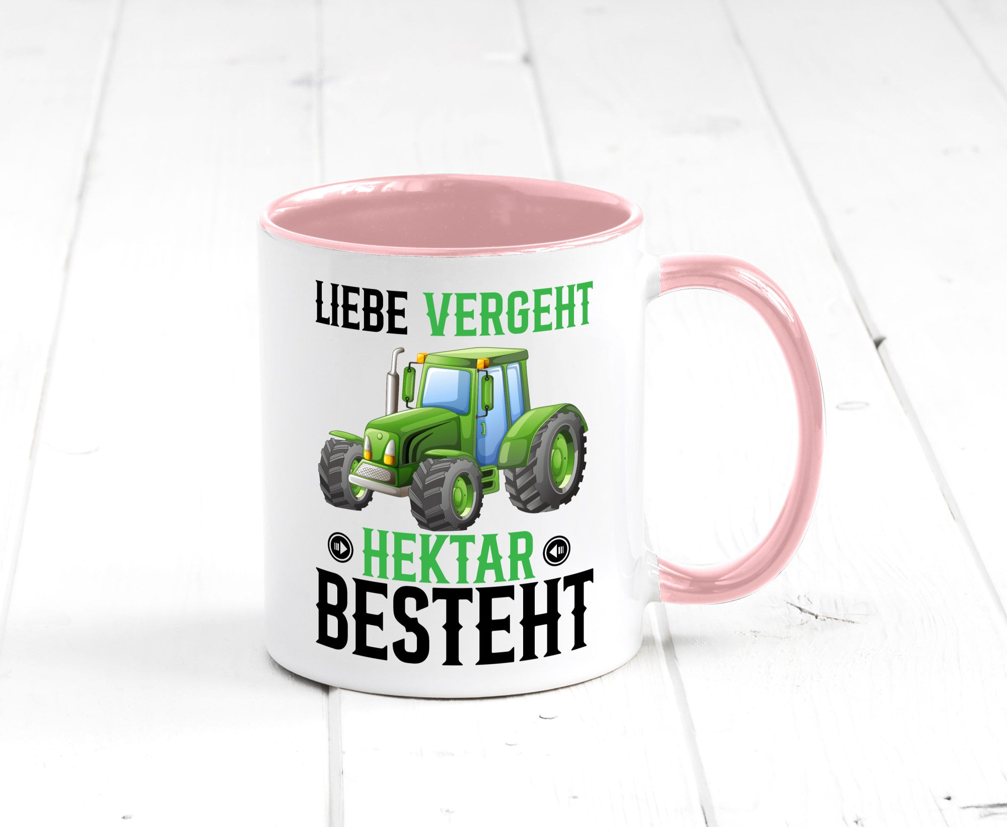 Liebe vergeht Hektar besteht | Traktor Bauer landwirt Humor Geschenkidee Tasse