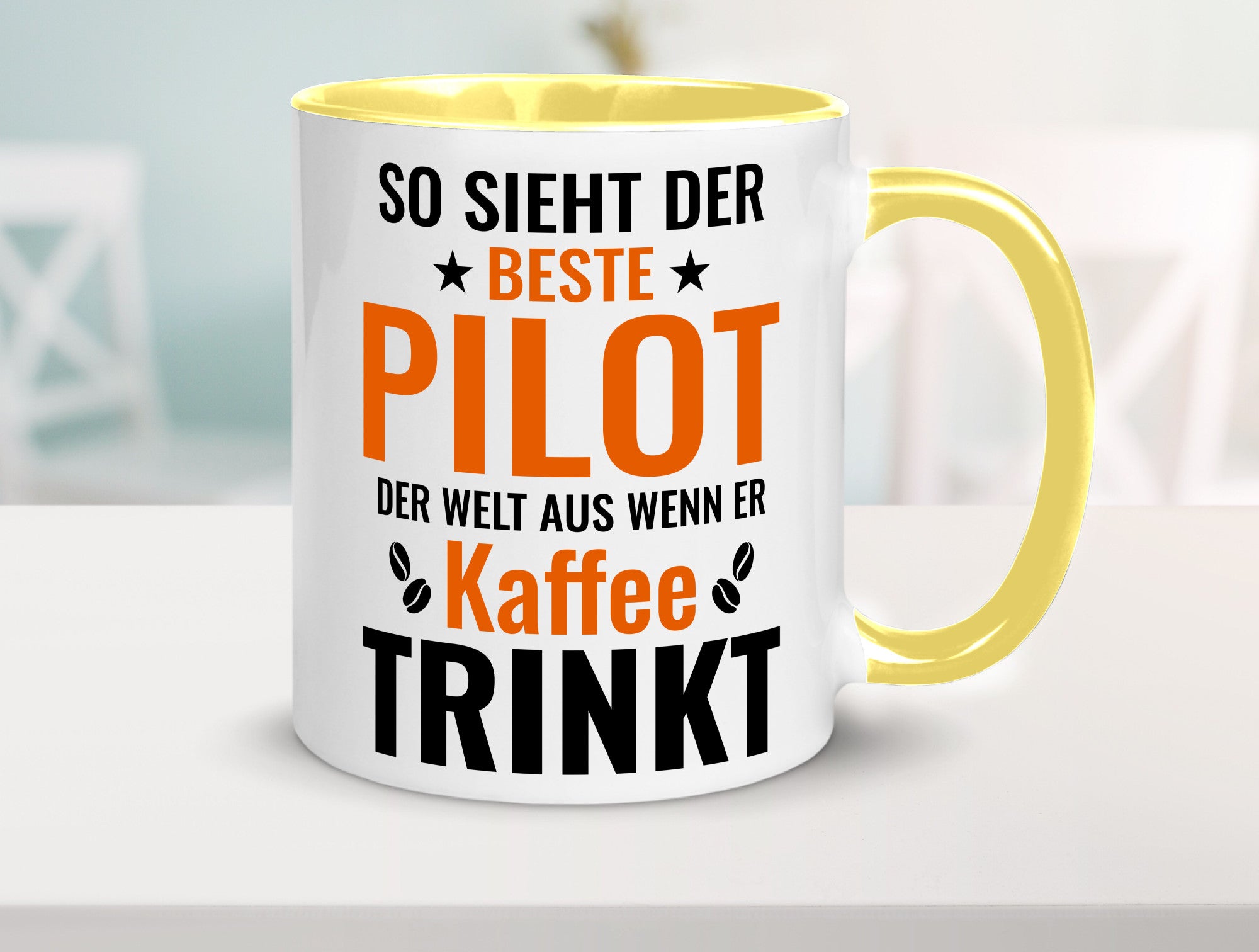 Kaffee trinkt: Pilot | Flugzeug Piloten lustiger Spruch Geschenk Humor