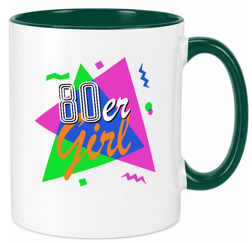 80er Girl - Jahre bunt + verrückt retro Humor Geschenkidee Tasse