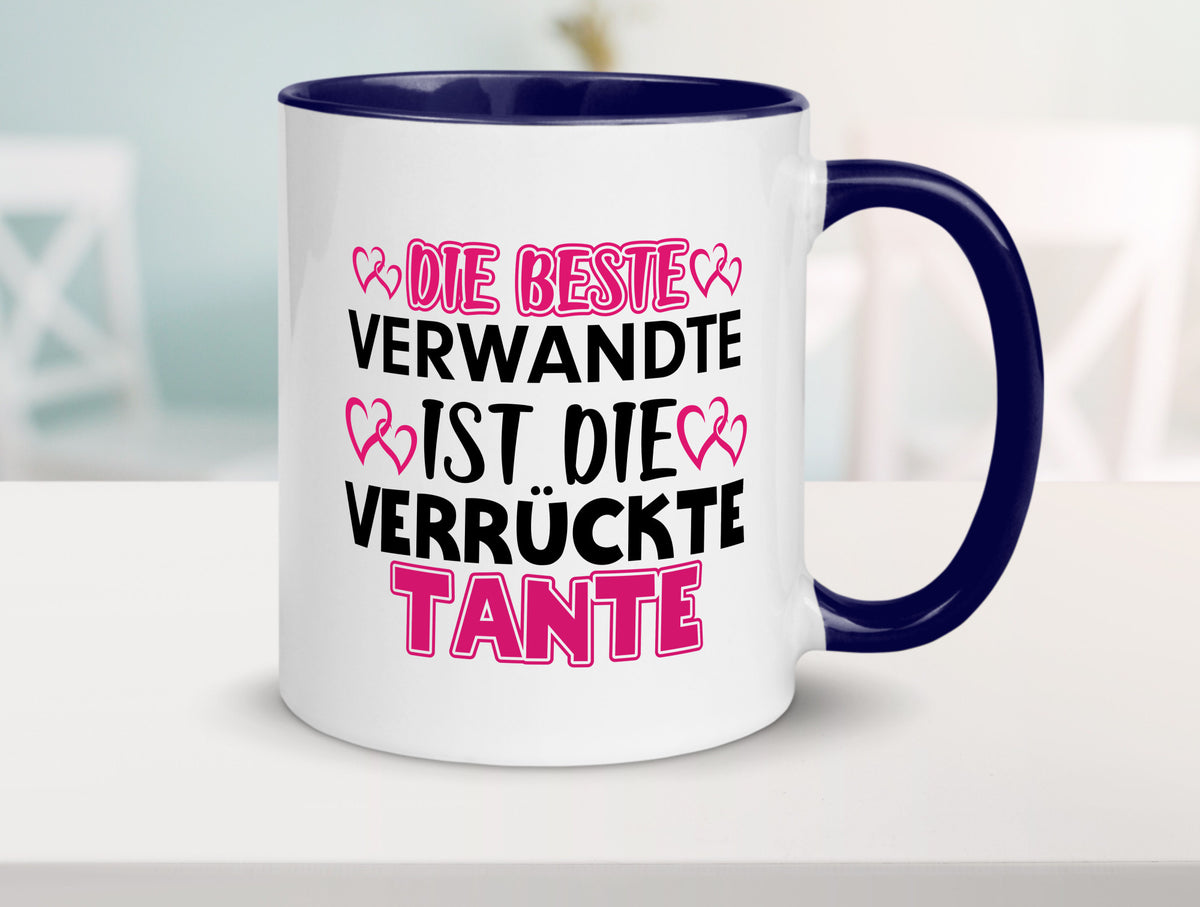 Verrückte Tante | Spruch Patentante Verwandtschaft lustiger Geschenk Humor Tasse