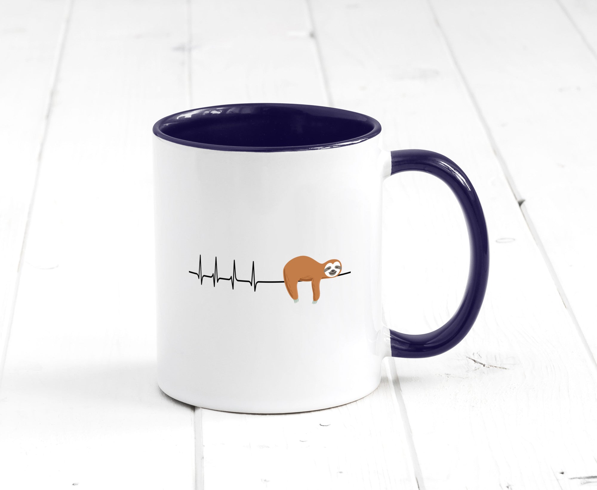 Herzschlag Faultier | Faulheit Morgenmuffel faul Humor Tierliebhaber