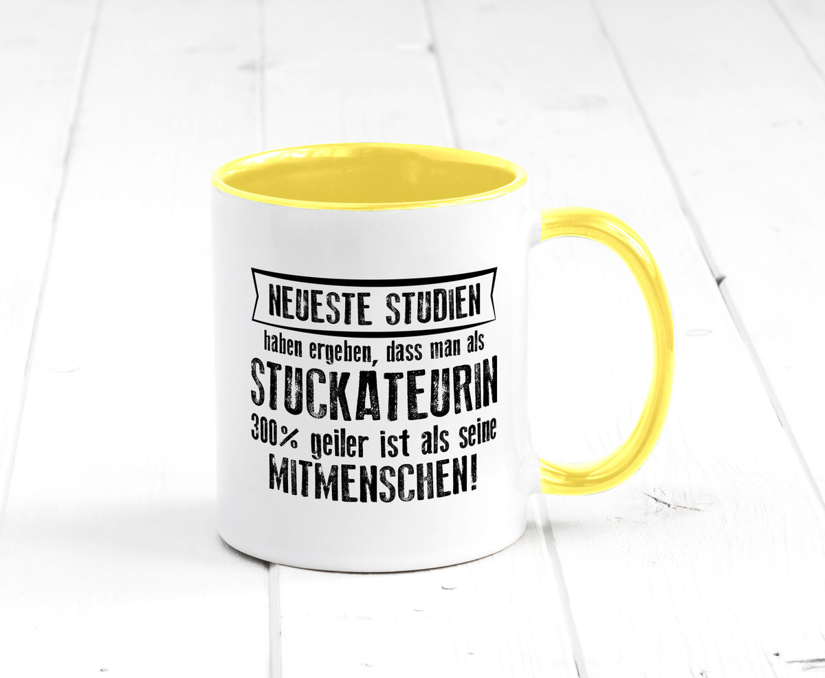 Neuste Studien: Stuckateurin | Innenausbau Geschenkidee Humor Tasse