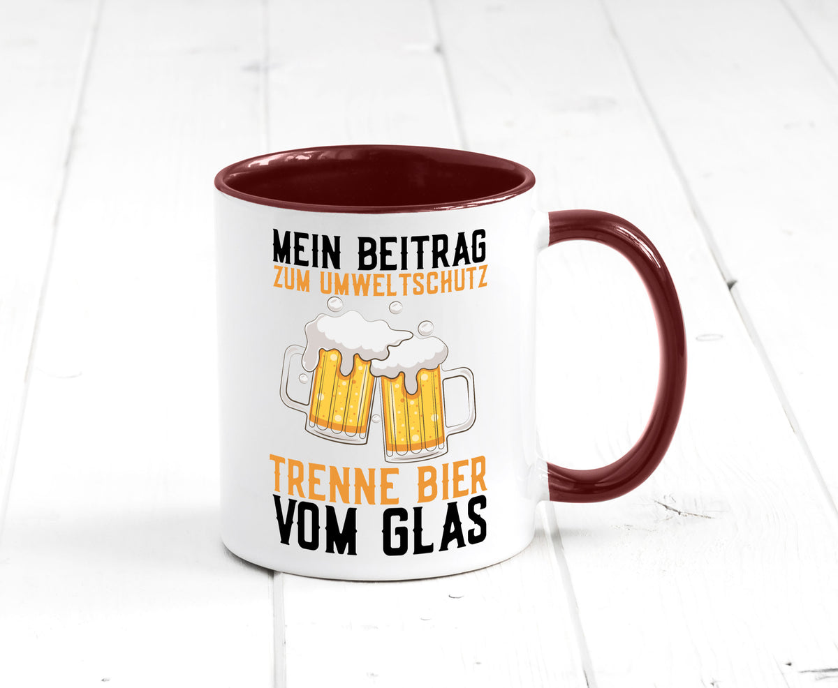 Beitrag zum Umweltschutz | Biertrinker Party Pils lustiger Spruch Geschenk Tasse