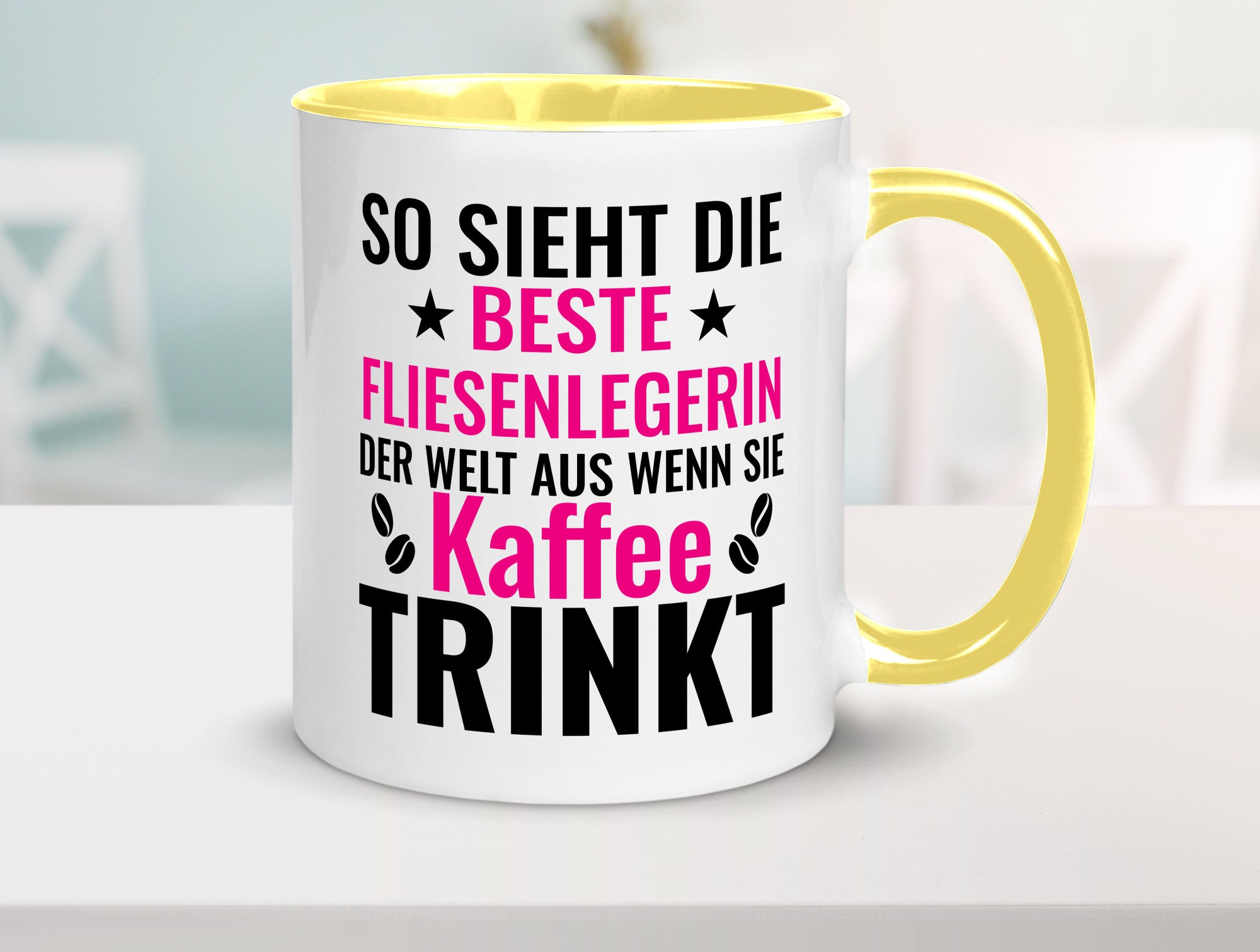 Kaffee trinkt: Fliesenlegerin | Fliesenlegen Bau Humor Geschenkidee Tasse