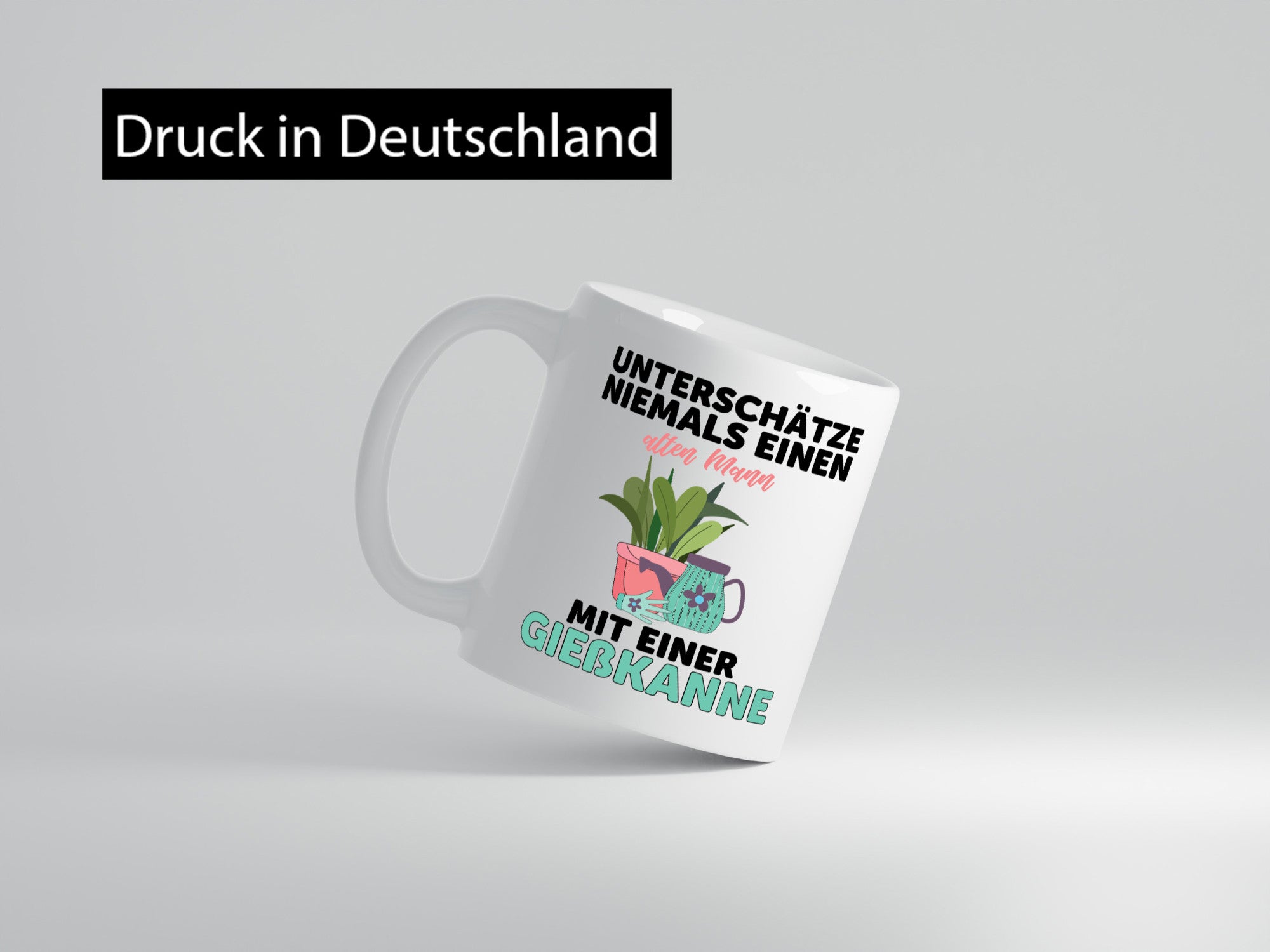 Niemals Mann mit Gießkanne unterschätzen | Blumen lustiger Spruch Geschenk