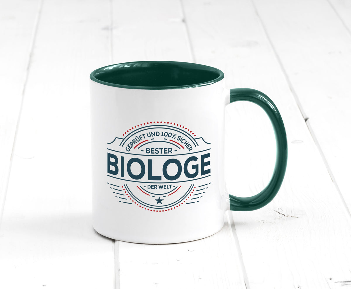 Geprüft und sicher: Biologe | Biologie Naturforscher Geschenk Humor Tasse