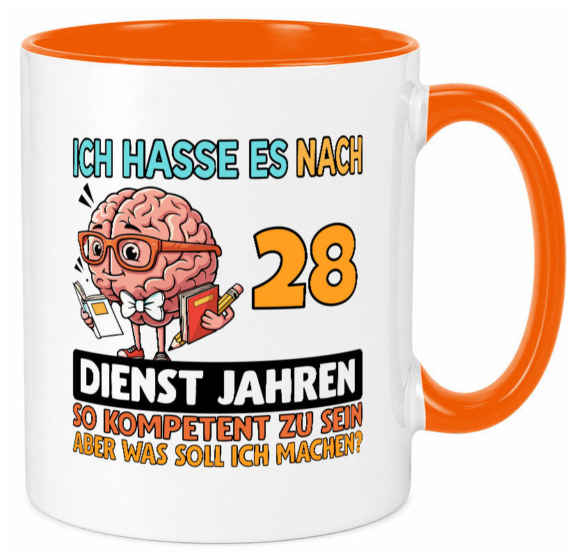 28 Dienstjahre | Arbeit Kompetent Geschenkidee Kollegen Büro Humor Tasse