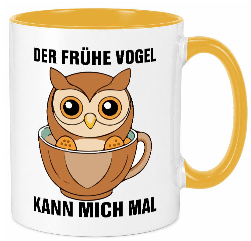 Der frühe Vogel kann mich mal | Eule Morgenmuffel v2 lustiger Spruch Geschenk