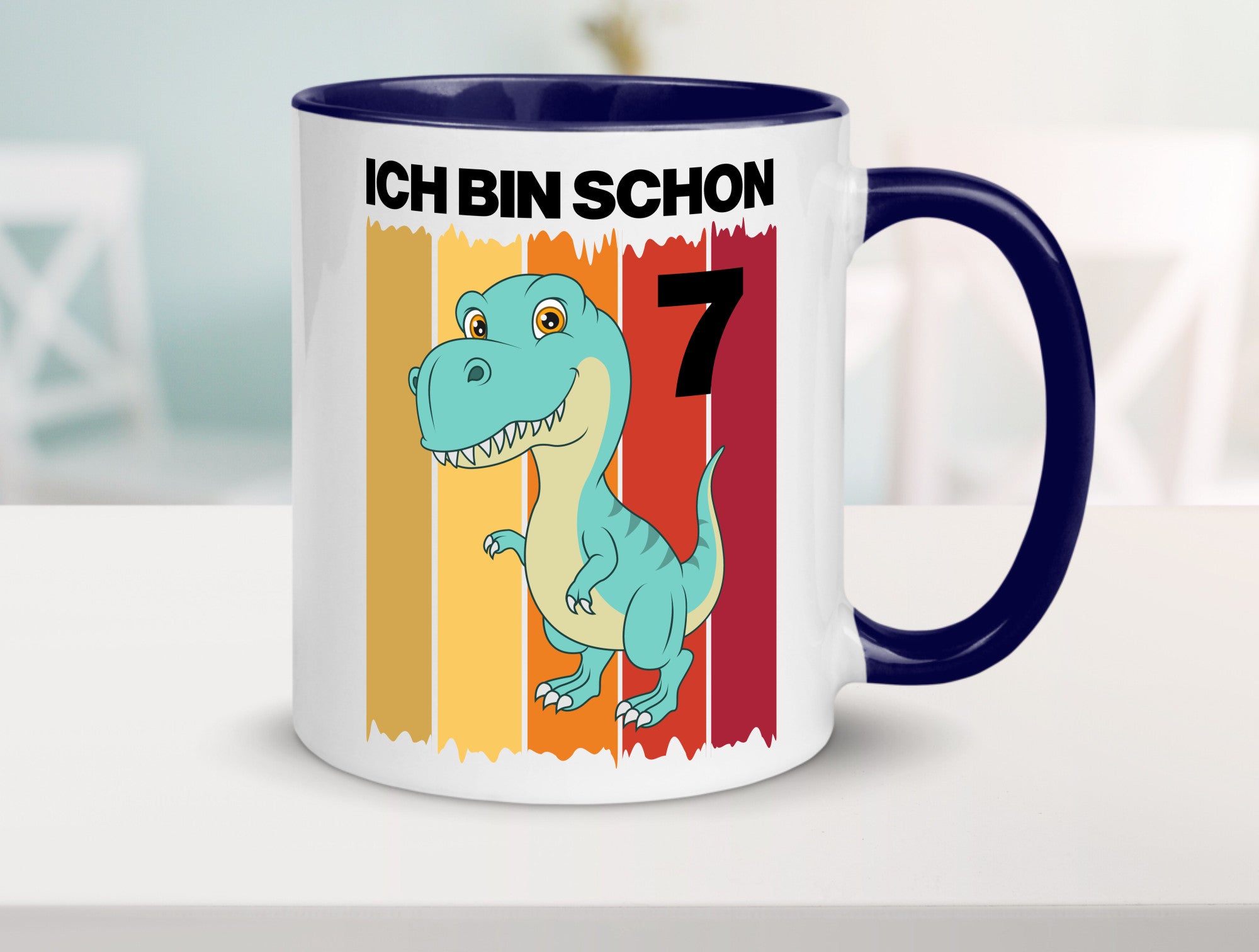 7. Geburtstag | 7 Jahre Dinosaurier lustiger Spruch Geschenk Geschenkidee Tasse