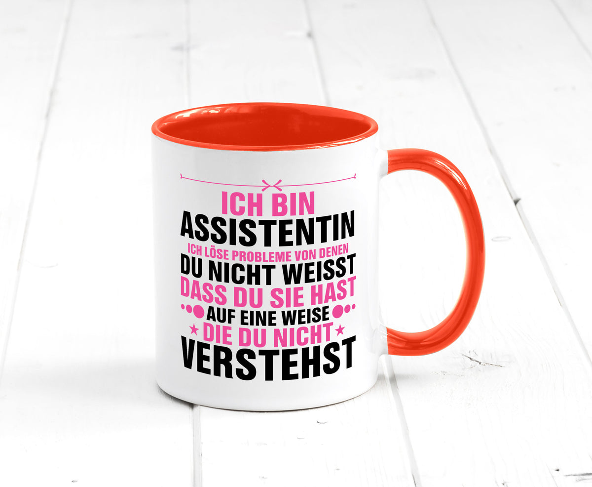Löse Probleme: Assistentin | Assistenz Hilfskraft lustig Humor Geschenkidee Tasse