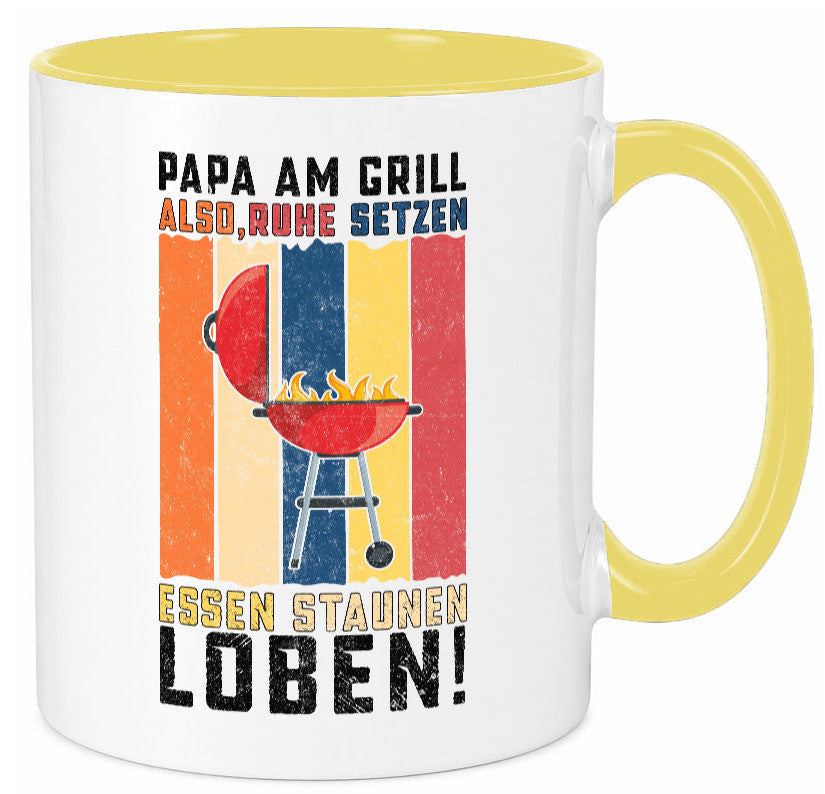 Papa am Grill | Grillmeister BBQ Grillabend v2 Geschenkidee Humor Tasse