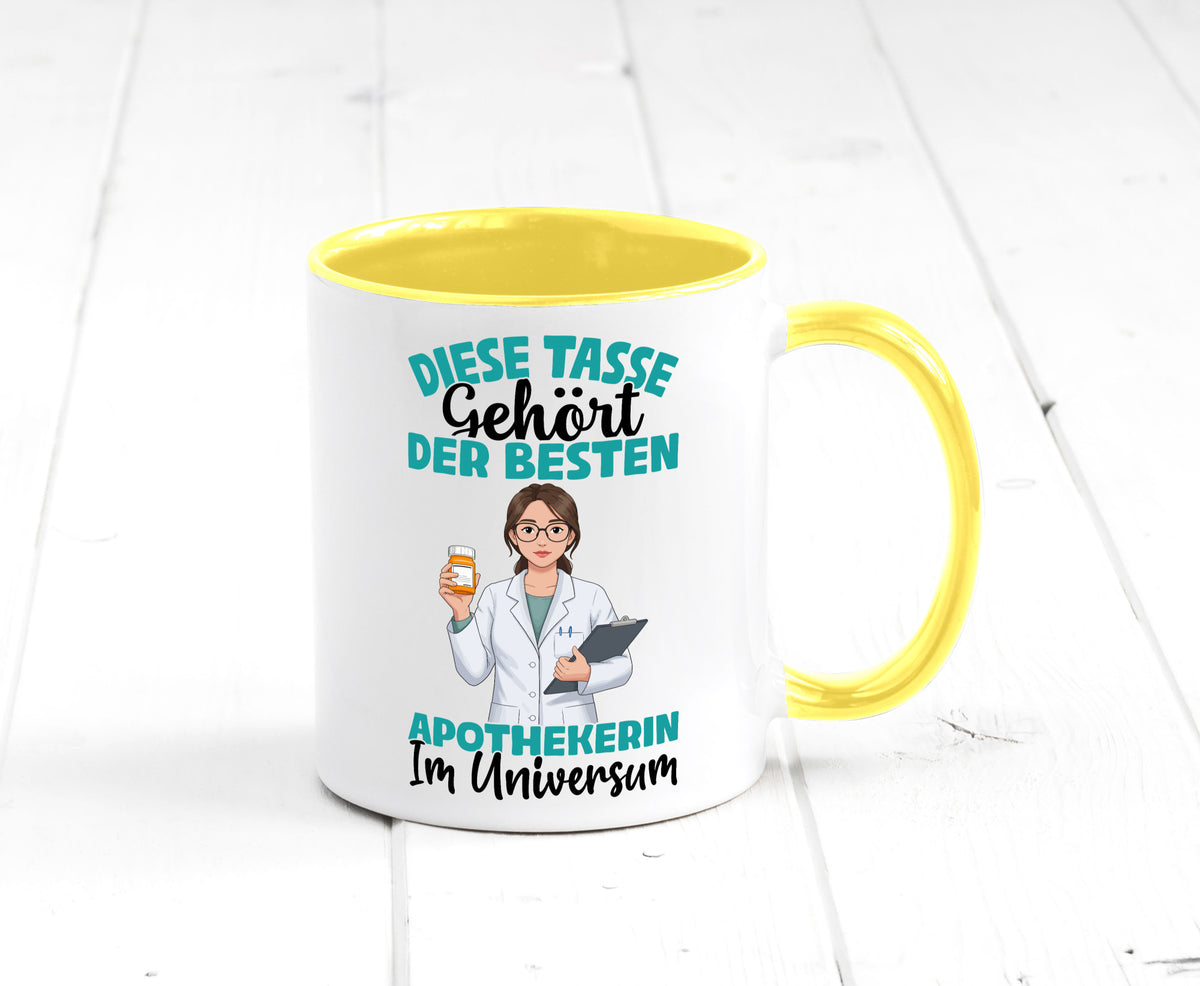 Im Universum: Apothekerin | Apotheke Pharmazie lustiger Spruch Geschenk Humor Tasse