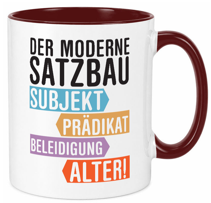 Moderner Satzbau | Lehrer Lehrerin Kollege lustig Arbeit Kollegen Büro Geschenk