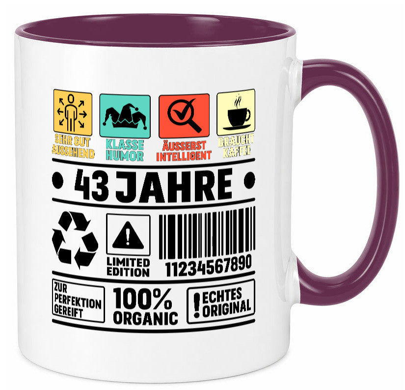 43. Geburtstag | 43 Jahre Humor Limited Edition lustiger Spruch Geschenk