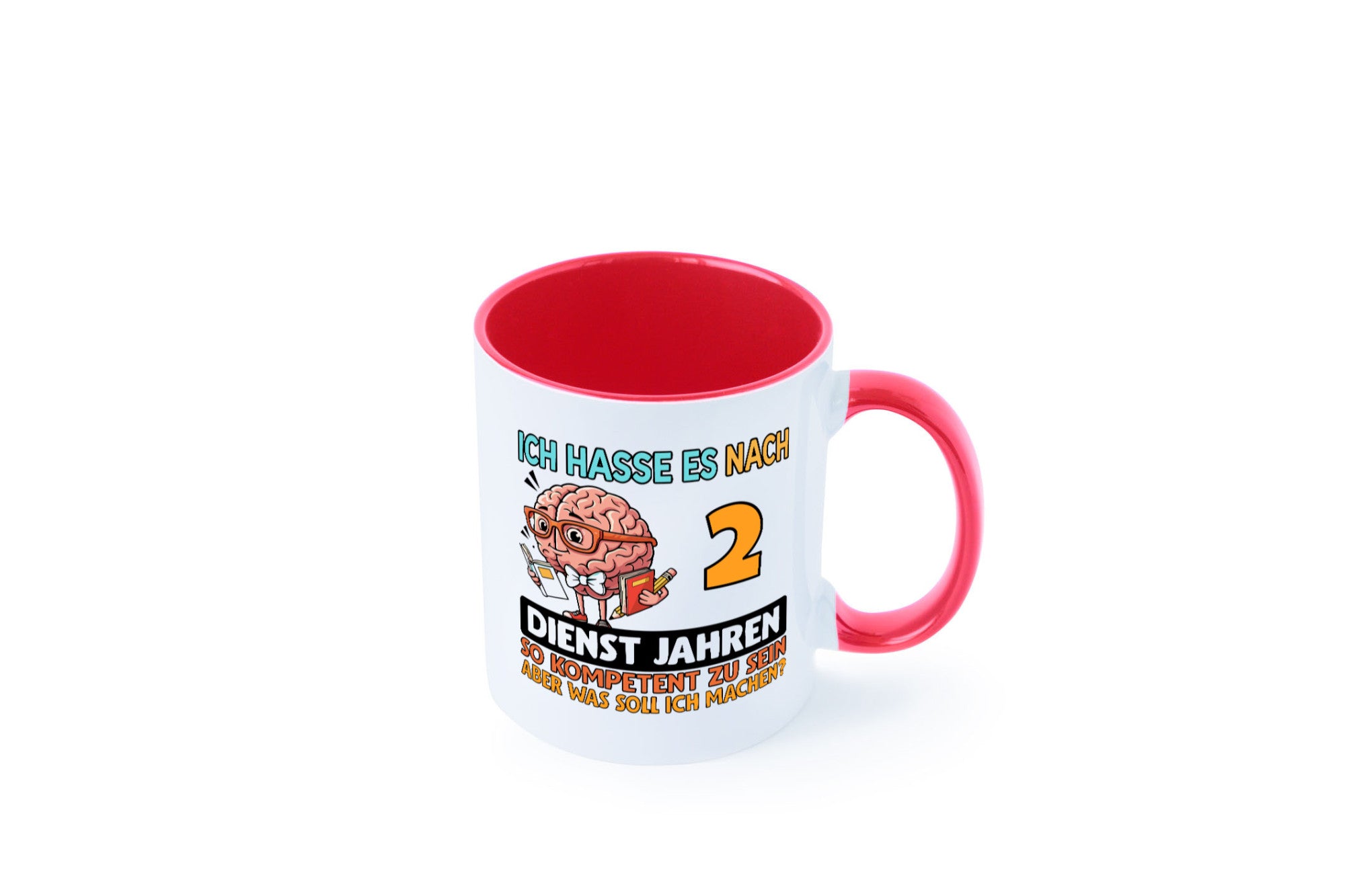 2 Dienstjahre | Arbeit Kompetent lustig Kollegen Büro Geschenk Tasse