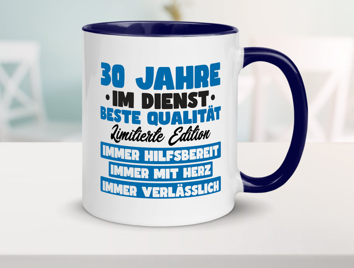 30 Jahre im Dienst | Jubiläum Arbeit v7 lustig Kollegen Büro Geschenk Tasse