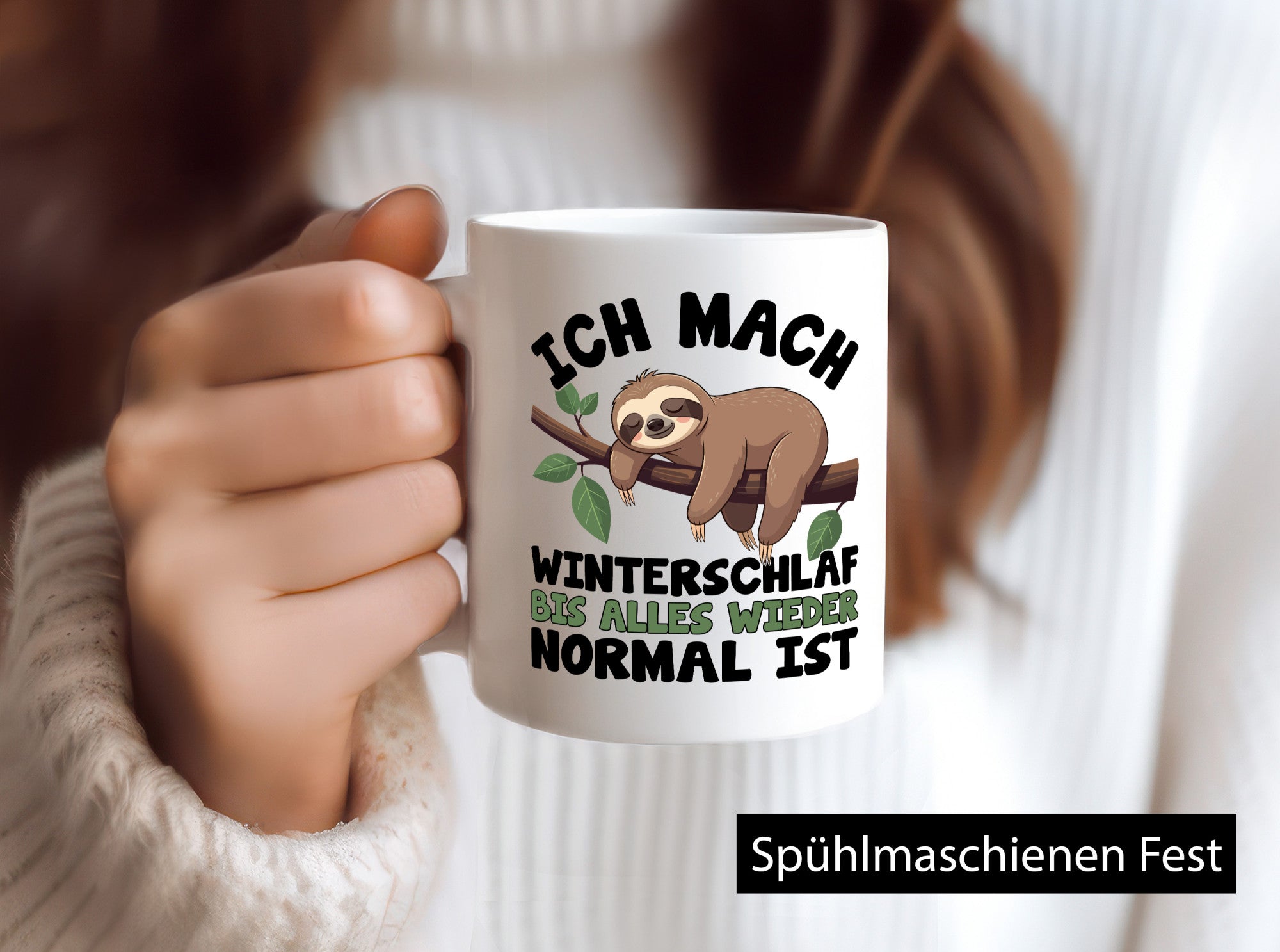 Winterschlaf | Faultier Schlafen v2 lustiger Spruch Geschenk Tierliebhaber