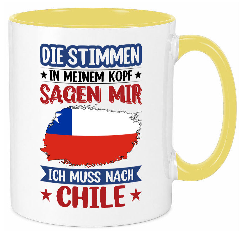 Chile | Urlaub Stimmen in meinem Kopf Traumland Geschenkidee Humor Tasse