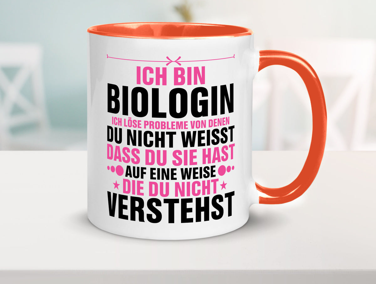 Löse Probleme: Biologin | Biologie Naturforscherin lustig Humor Geschenkidee Tasse