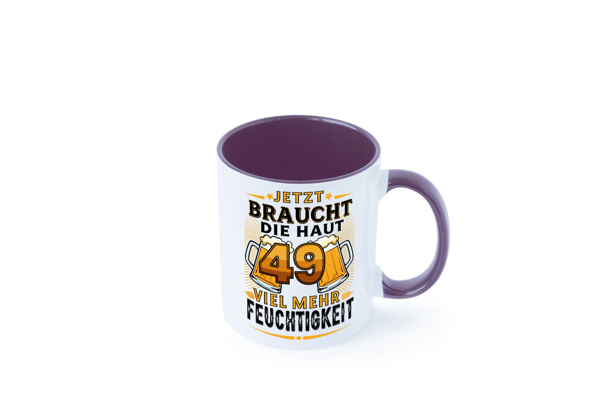 49 braucht die haut mehr Feuchtigkeit | 49. Geburtstag Geschenkidee Humor Tasse