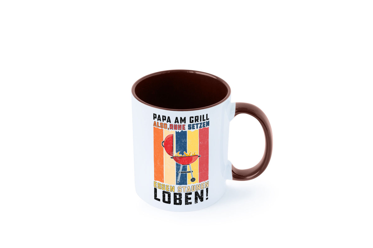 Papa am Grill | Grillmeister BBQ Grillabend v2 Geschenkidee Humor Tasse