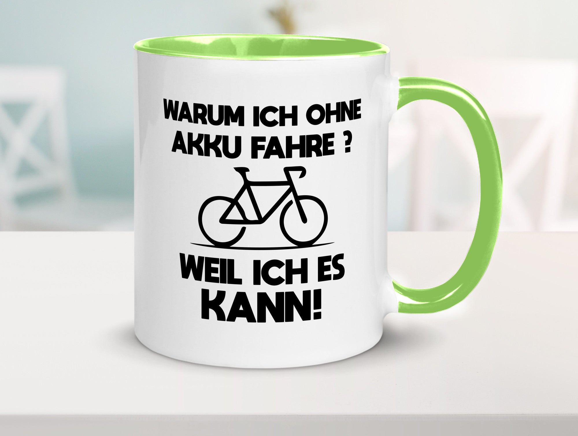 Warum ich ohne Akku fahre weil ichs kann | Radfahren Geschenk Humor