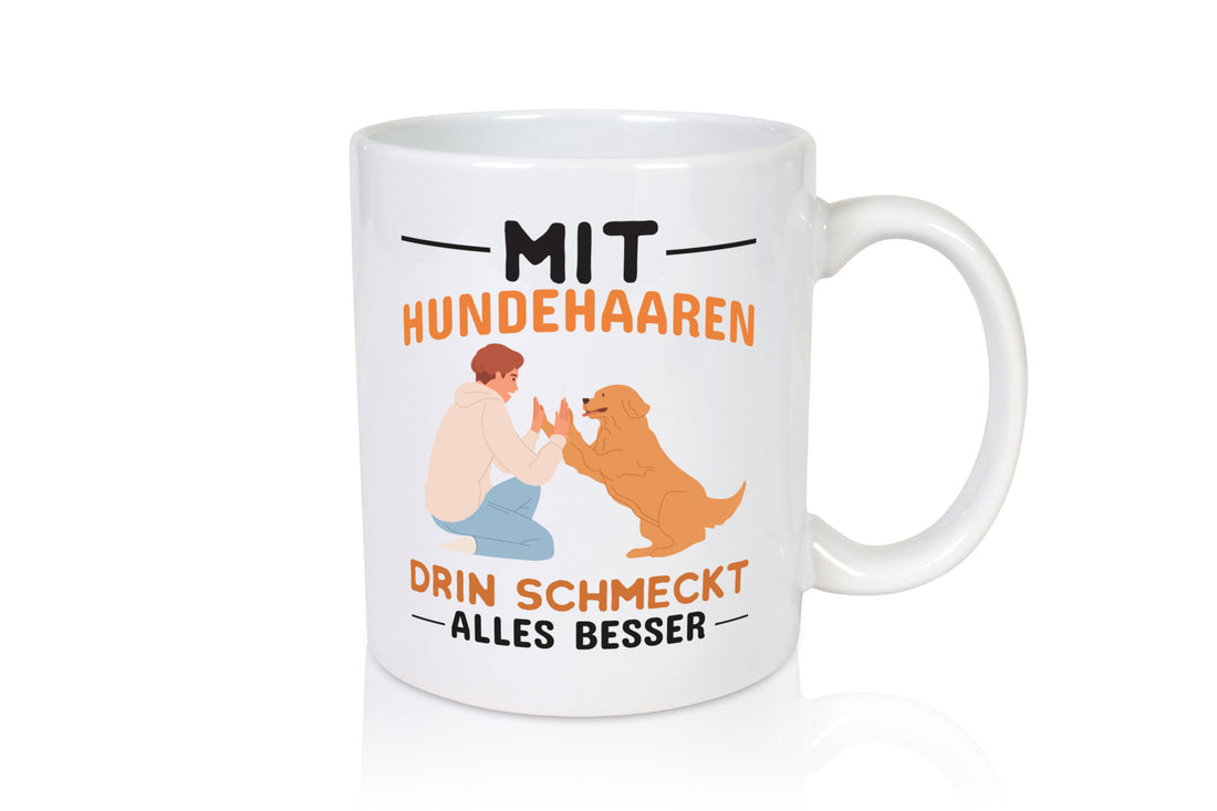 Mit Hundehaaren | Hundebesitzer Tasse Hund Witz Geschenk Tierliebhaber Humor