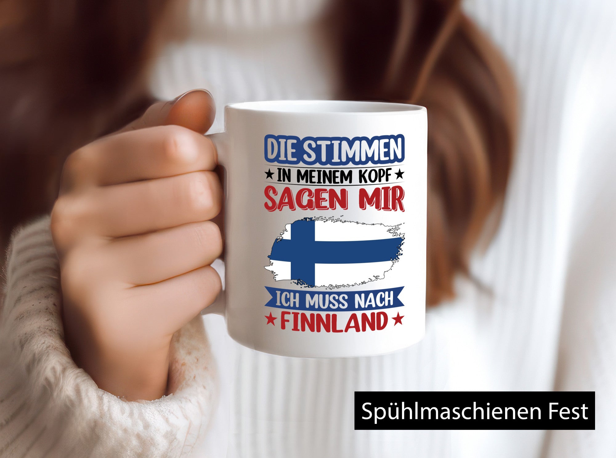 Finnland | Urlaub Stimmen in meinem Kopf Traumland Humor Geschenkidee Tasse