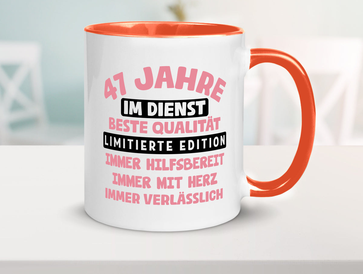 47 Jahre im Dienst | Jubiläum Arbeit v11 Geschenkidee Kollegen Büro Humor Tasse