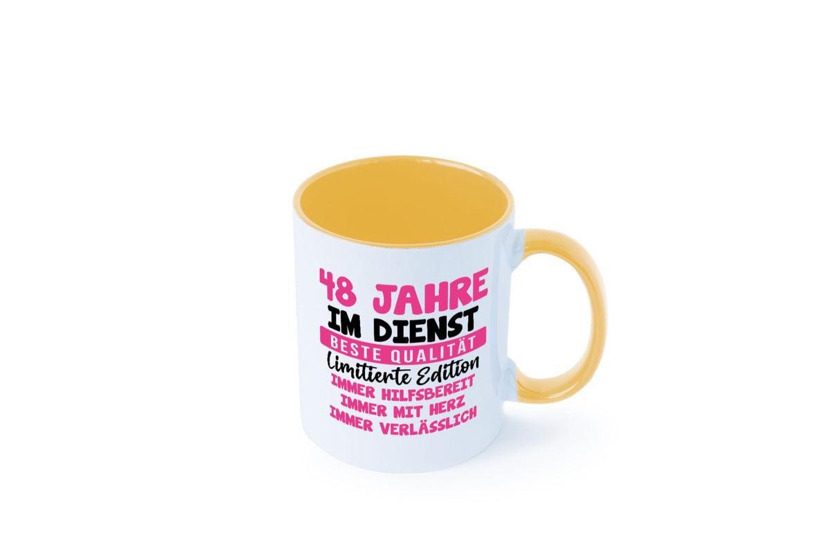 48 Jahre im Dienst | Jubiläum Arbeit v10 lustiger Spruch Geschenk Kollegen Büro Tasse