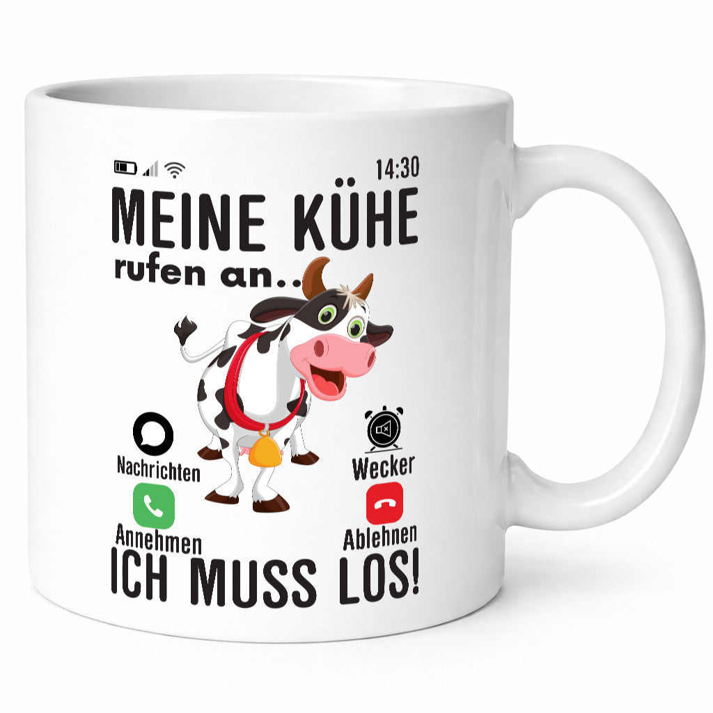 Meine kühe rufen an | Landwirt Bauer Kuhliebhaber Humor Geschenkidee Tasse