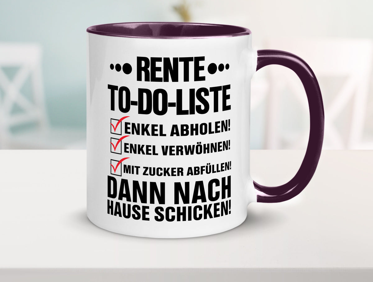 Rente To-Do-Liste | Rentner Tasse Enkel verwöhnen Geschenk Ruhestand Jubiläum