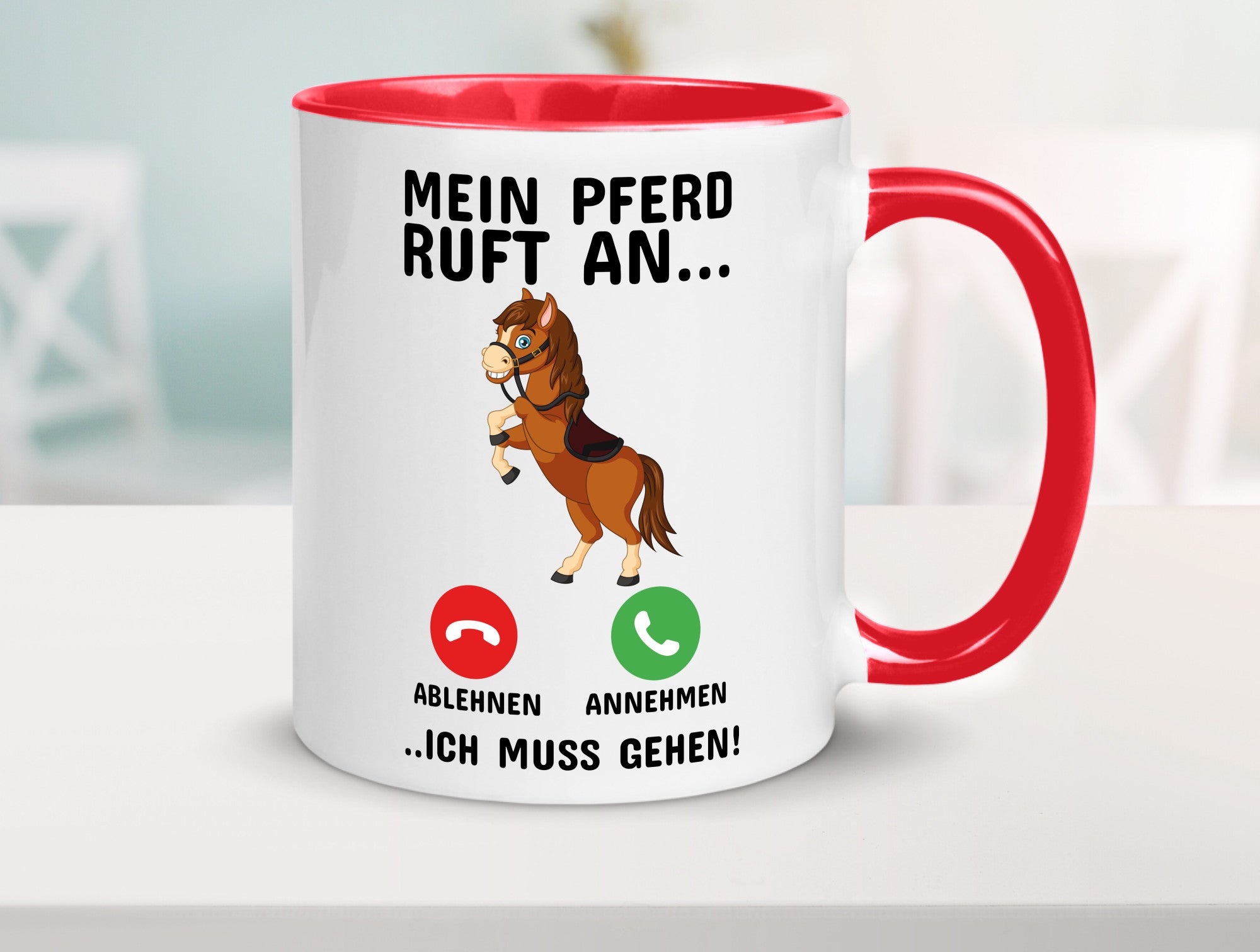 Mein Pferd ruft an Humor Geschenkidee Tasse