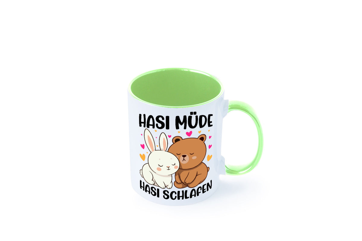 Hasi Müde | schlafen Kaninchen Häschen v2 lustiger Spruch Geschenk Humor Tasse
