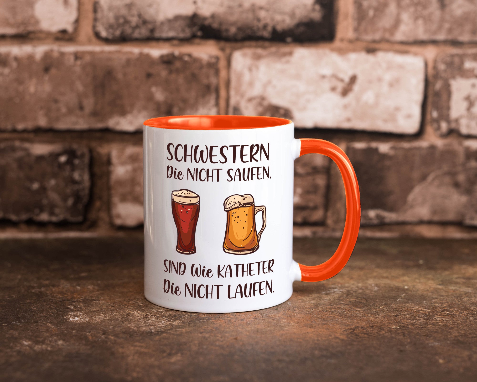 Schwestern die nicht saufen, Katheder laufen | Gläser lustiger Spruch Geschenk