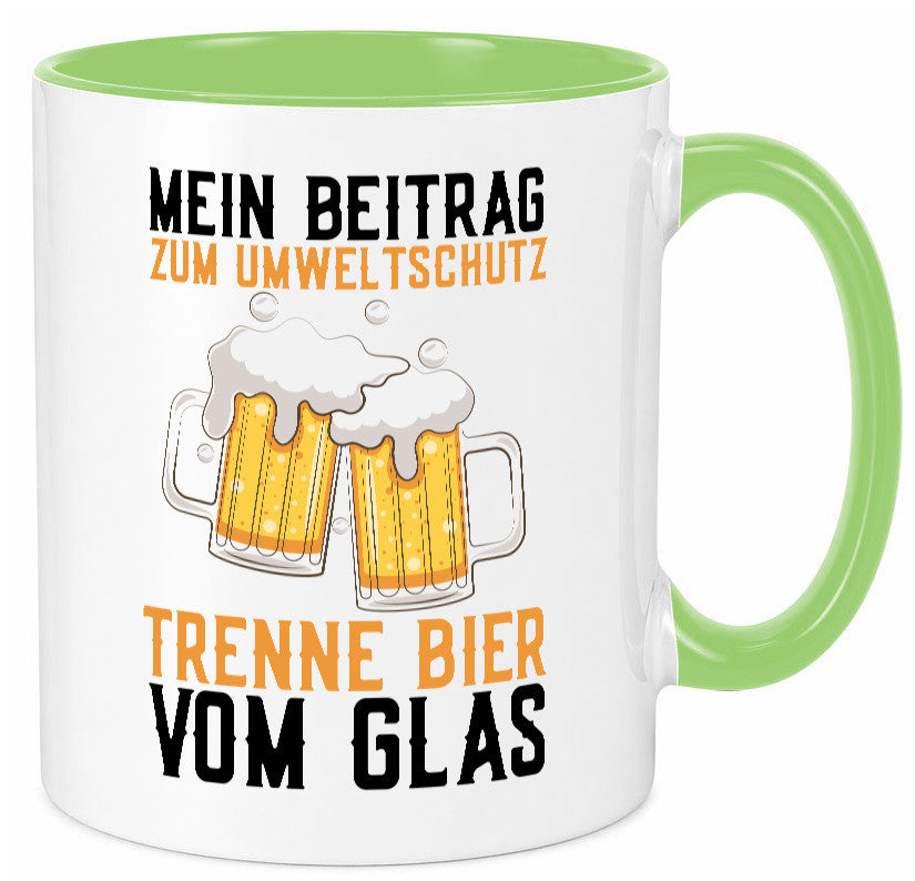 Beitrag zum Umweltschutz | Biertrinker Party Pils lustiger Spruch Geschenk Tasse