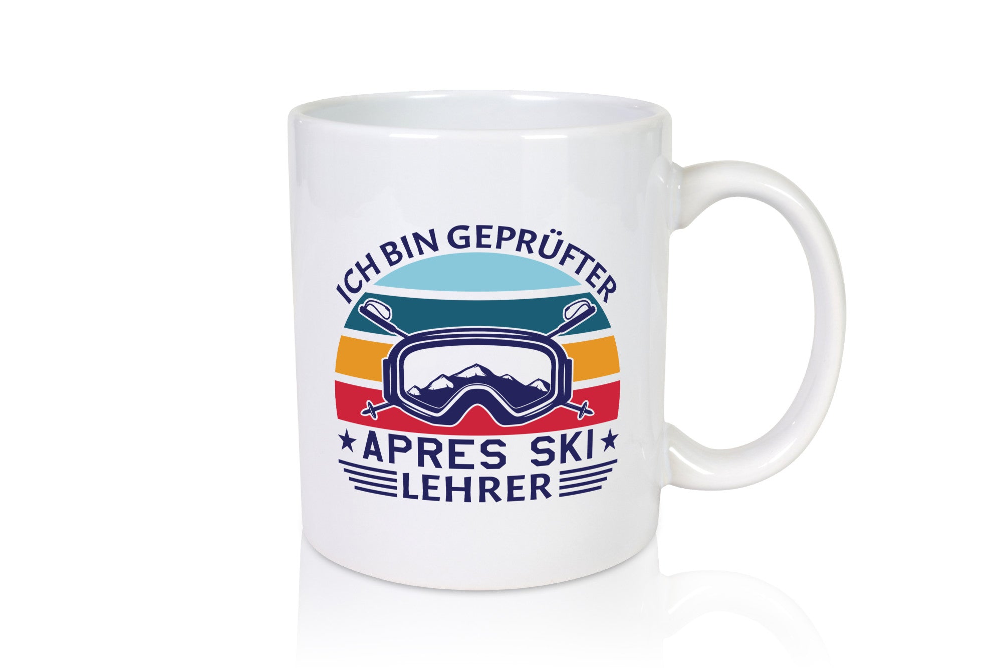 Geprüfter Apres Ski Lehrer | Ski-Brille Berge Ski-Stöck lustig Humor