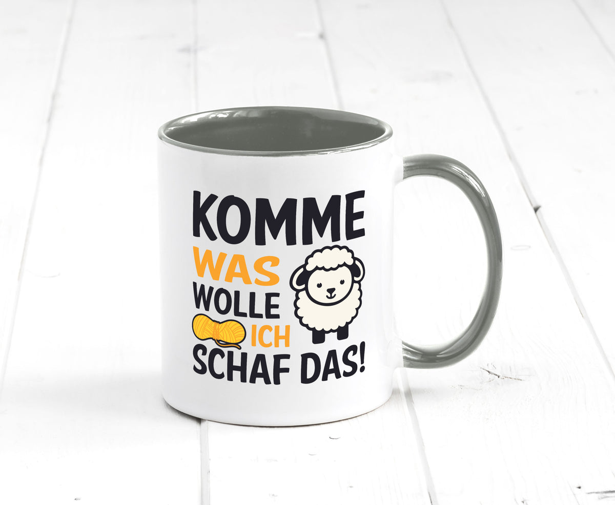 Komme was wolle, ich schaf das | Wolle Humor Geschenkidee Tasse