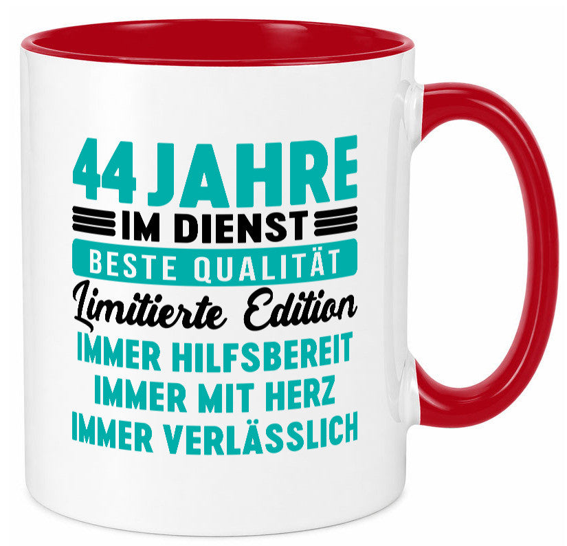 44 Jahre im Dienst | Jubiläum Arbeit v5 lustig Kollegen Büro Geschenk Tasse