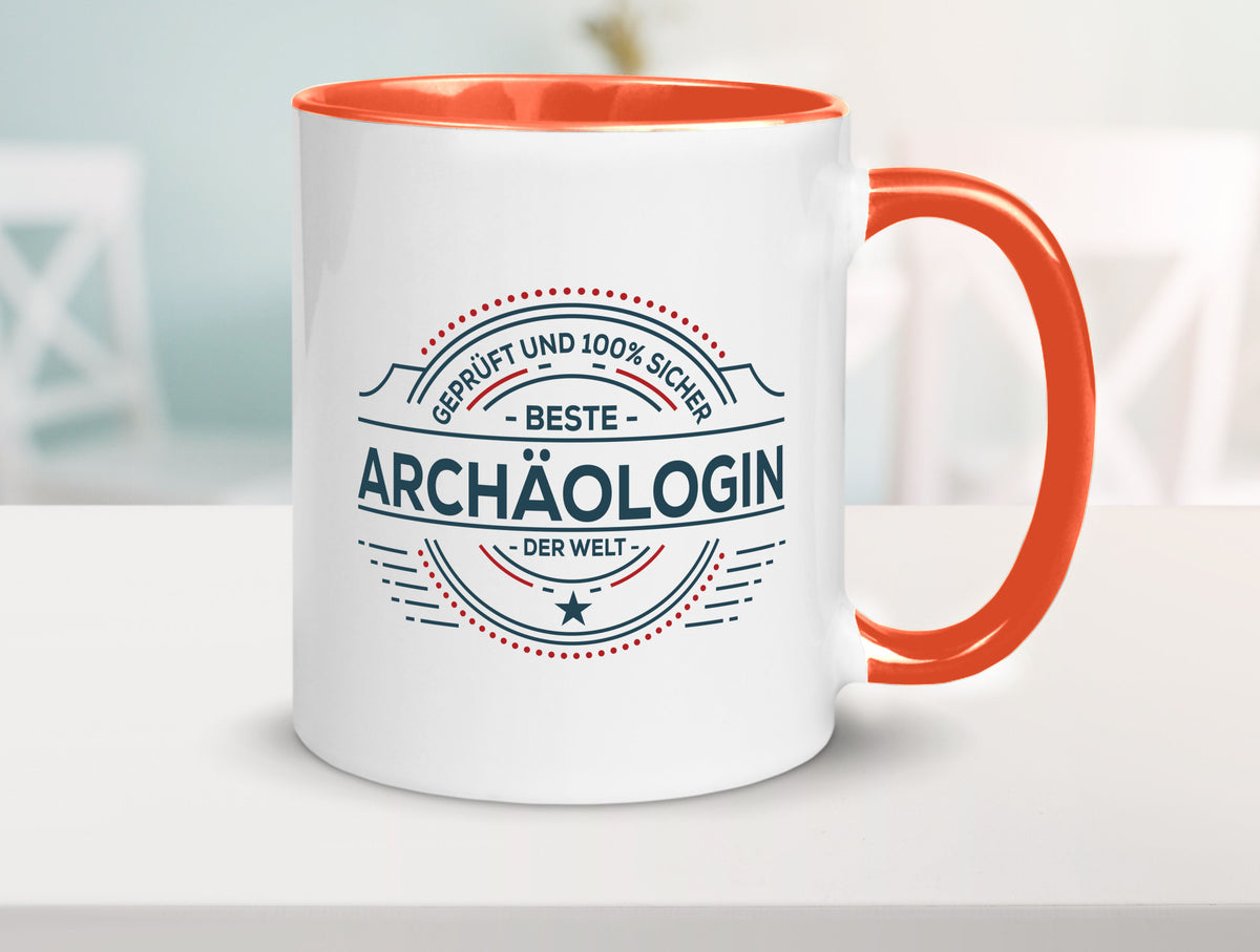 Geprüft und sicher: Archäologin| Archäologie | Forscherin Geschenk Humor Tasse