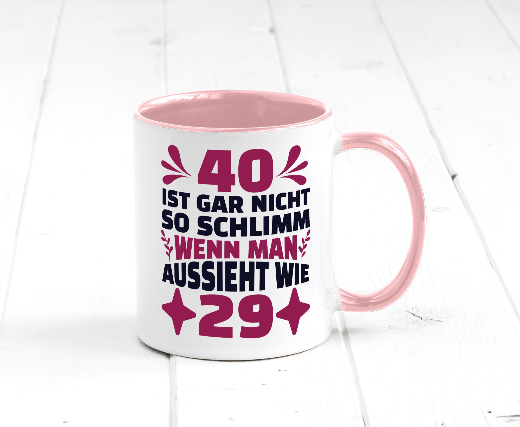 40 ist gar nicht schlimm | 40. Geburtstag Jung aussehen Geschenkidee Humor Tasse